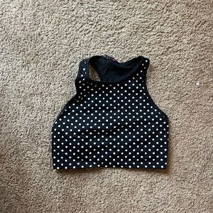 Betsey Johnson Black and White Polka Dot Crop Top